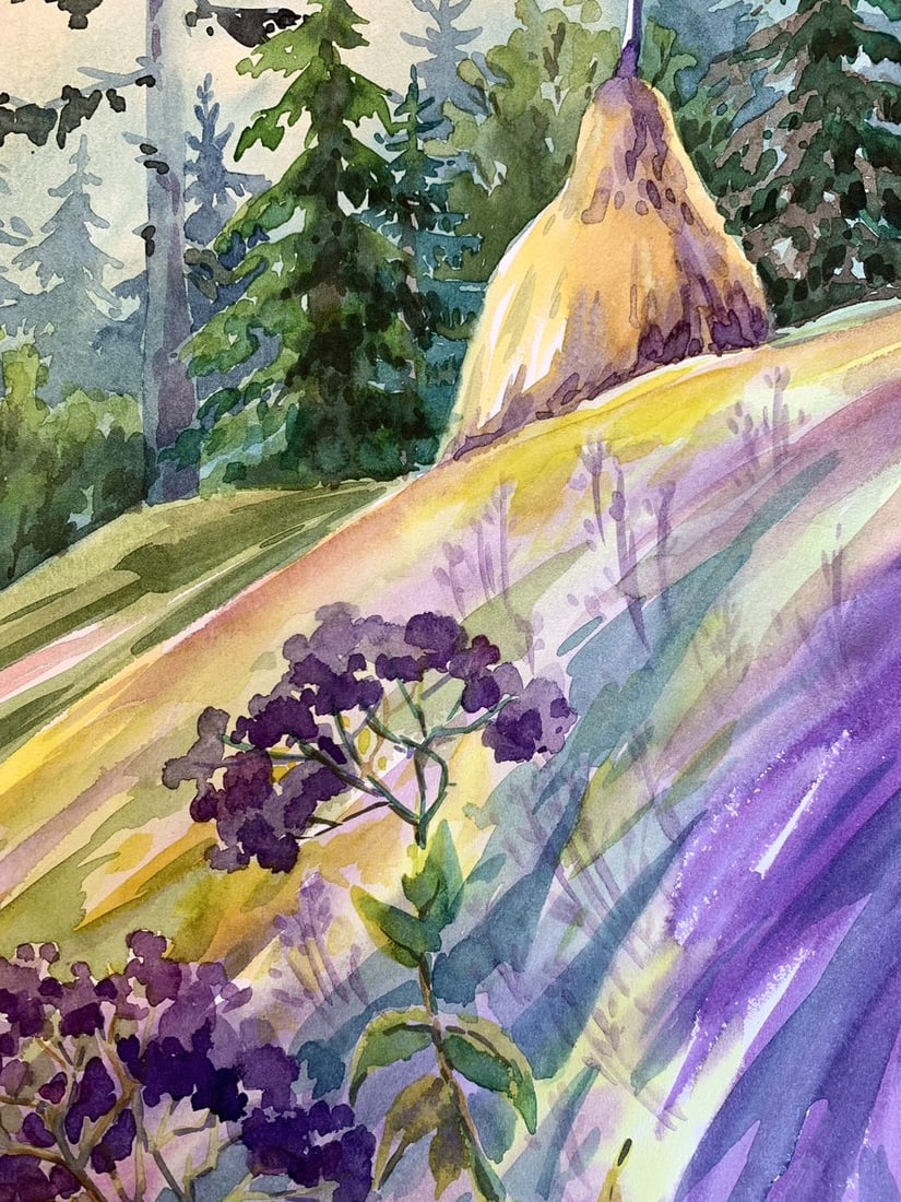 Watercolor painting Carpathian meadows Svetlana Gramm - 7