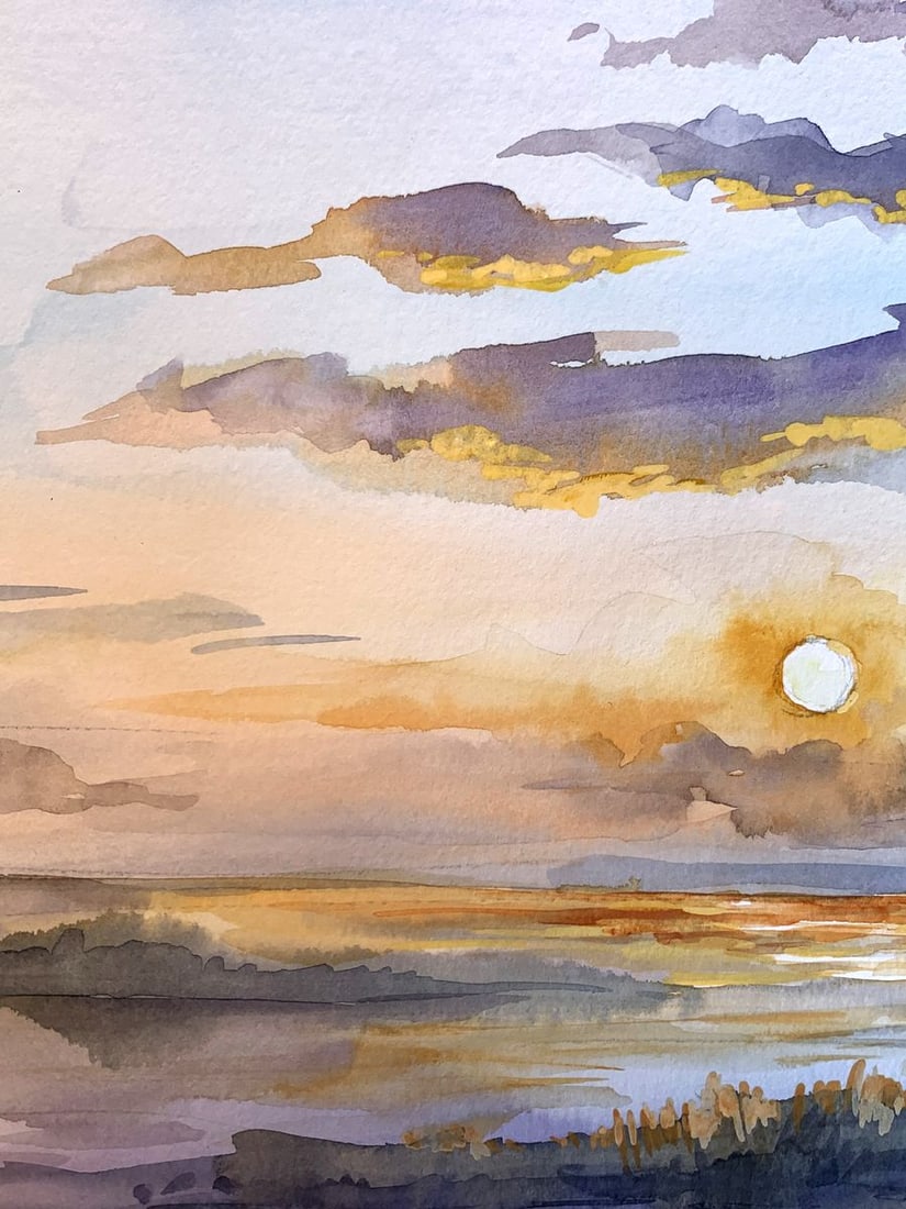 Watercolor painting Magic sea Svetlana Gramm - 5