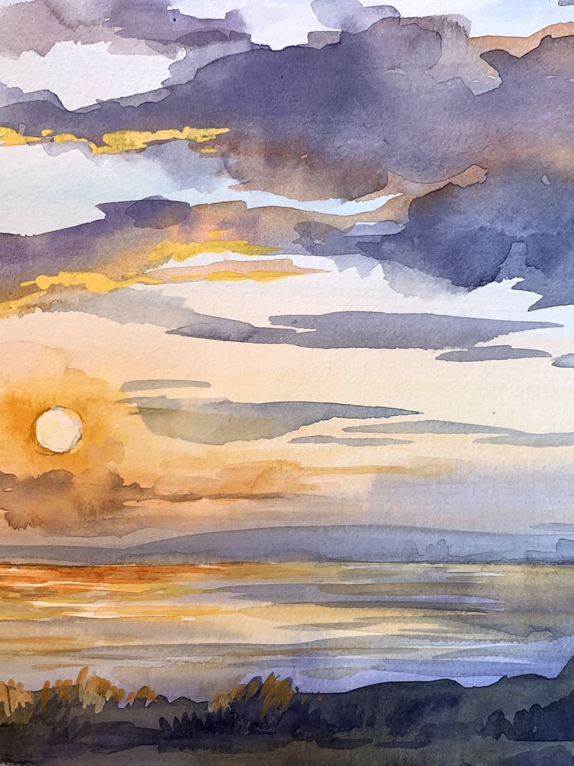 Watercolor painting Magic sea Svetlana Gramm - 7