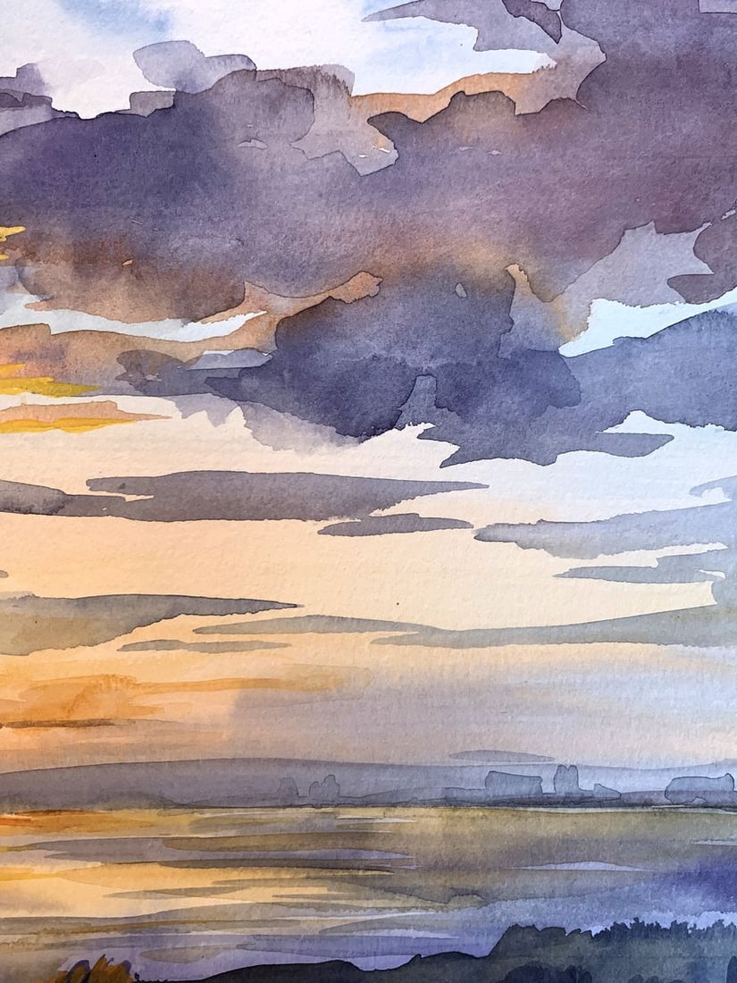 Watercolor painting Magic sea Svetlana Gramm - 8