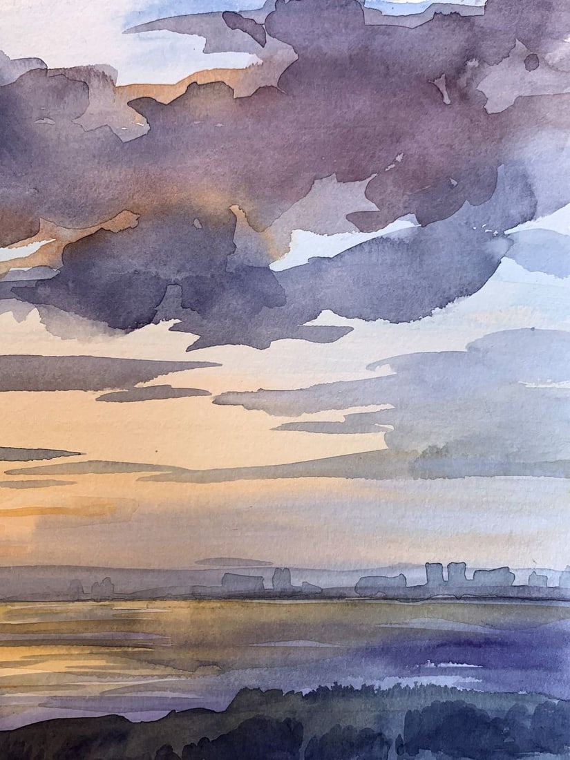 Watercolor painting Magic sea Svetlana Gramm - 9