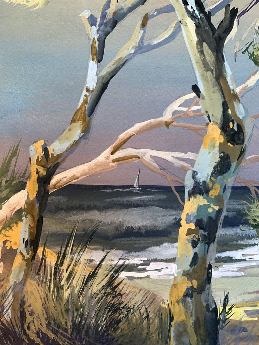 Watercolor painting Sea with rain Svetlana Gramm - 7