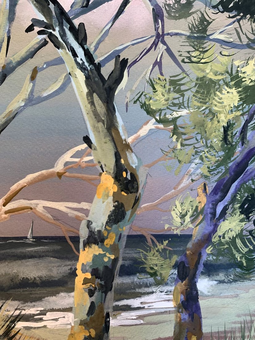 Watercolor painting Sea with rain Svetlana Gramm - 8