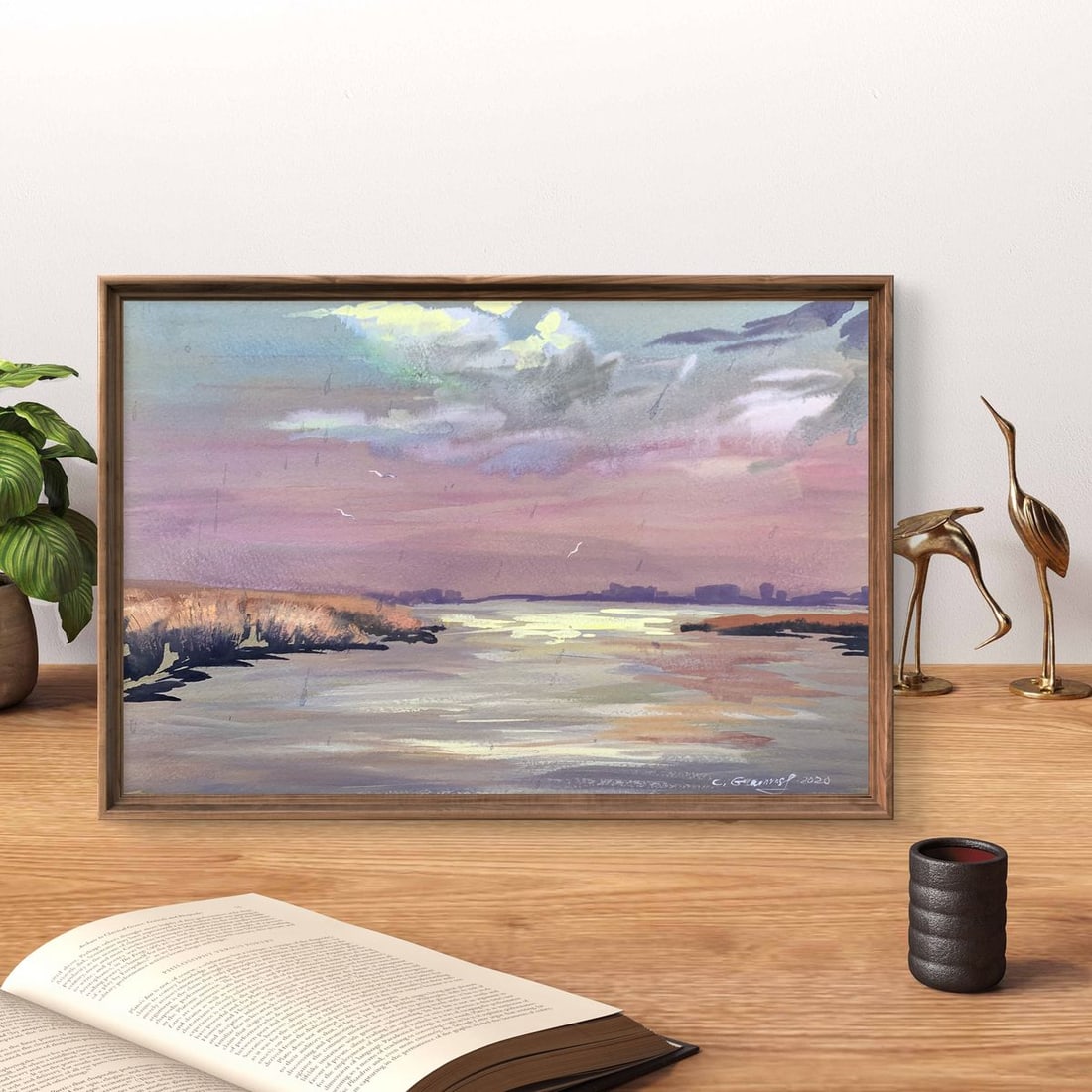 Watercolor painting Sunset on the spit Svetlana Gramm - 3