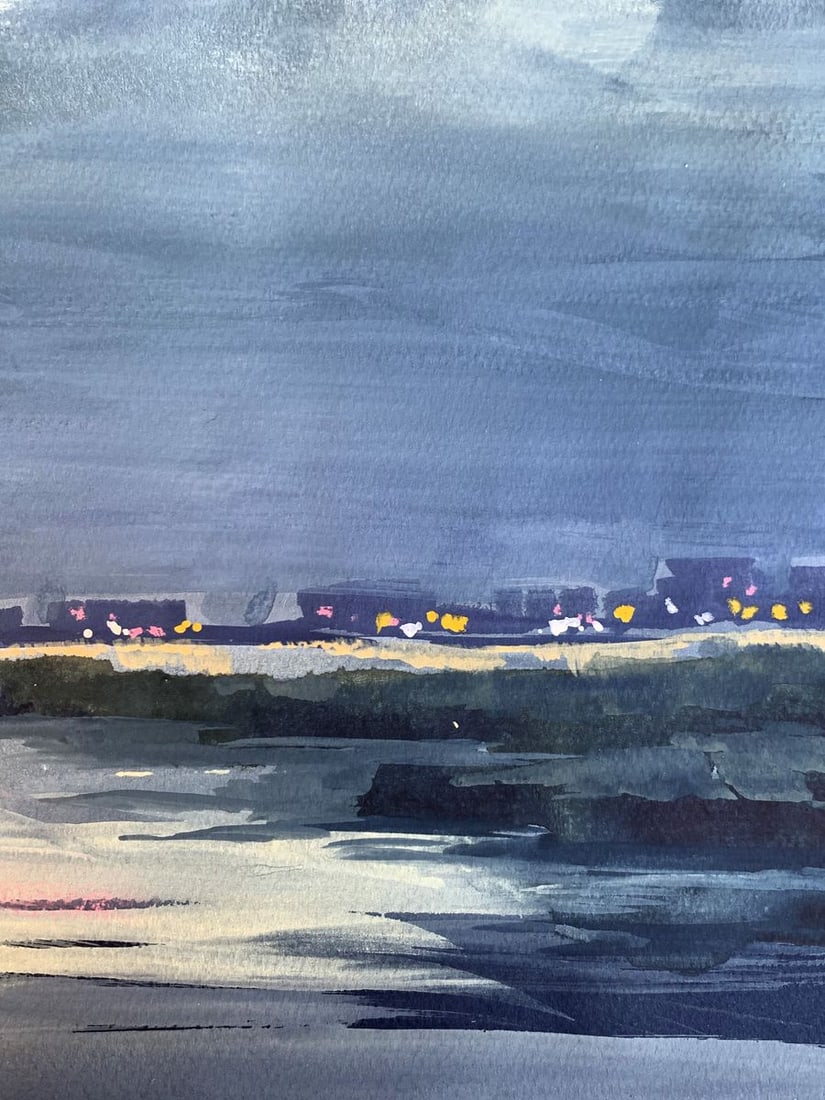 Watercolor painting On the spit Svetlana Gramm - 10