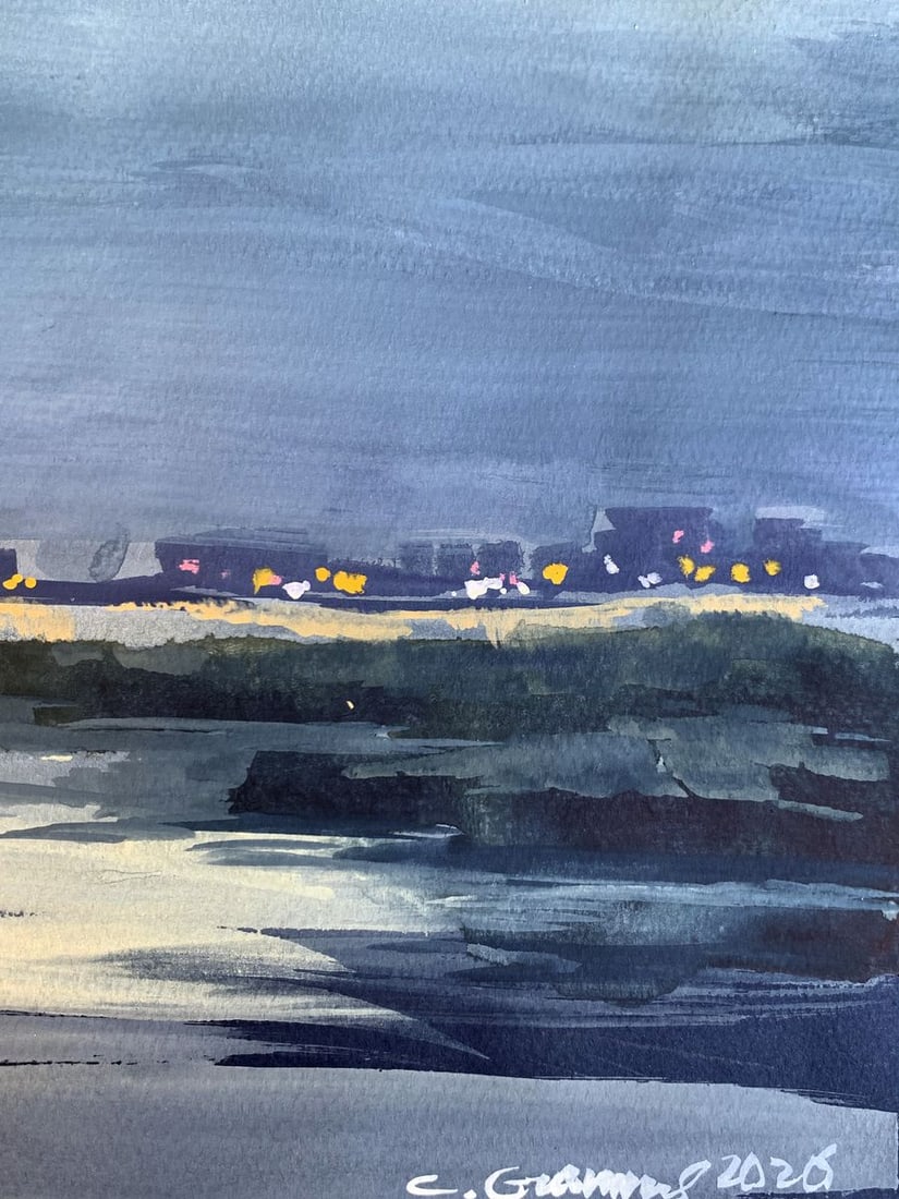 Watercolor painting On the spit Svetlana Gramm - 11