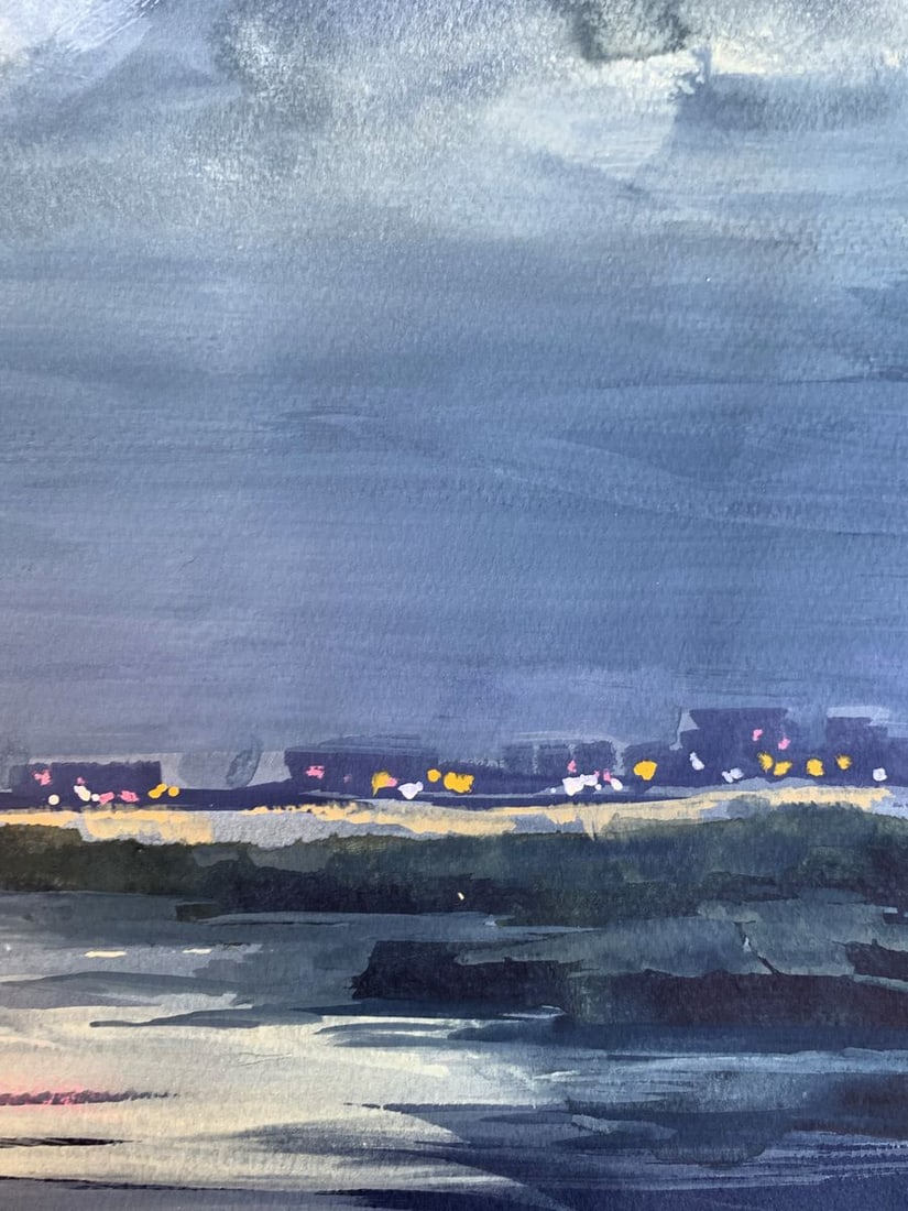 Watercolor painting On the spit Svetlana Gramm - 9