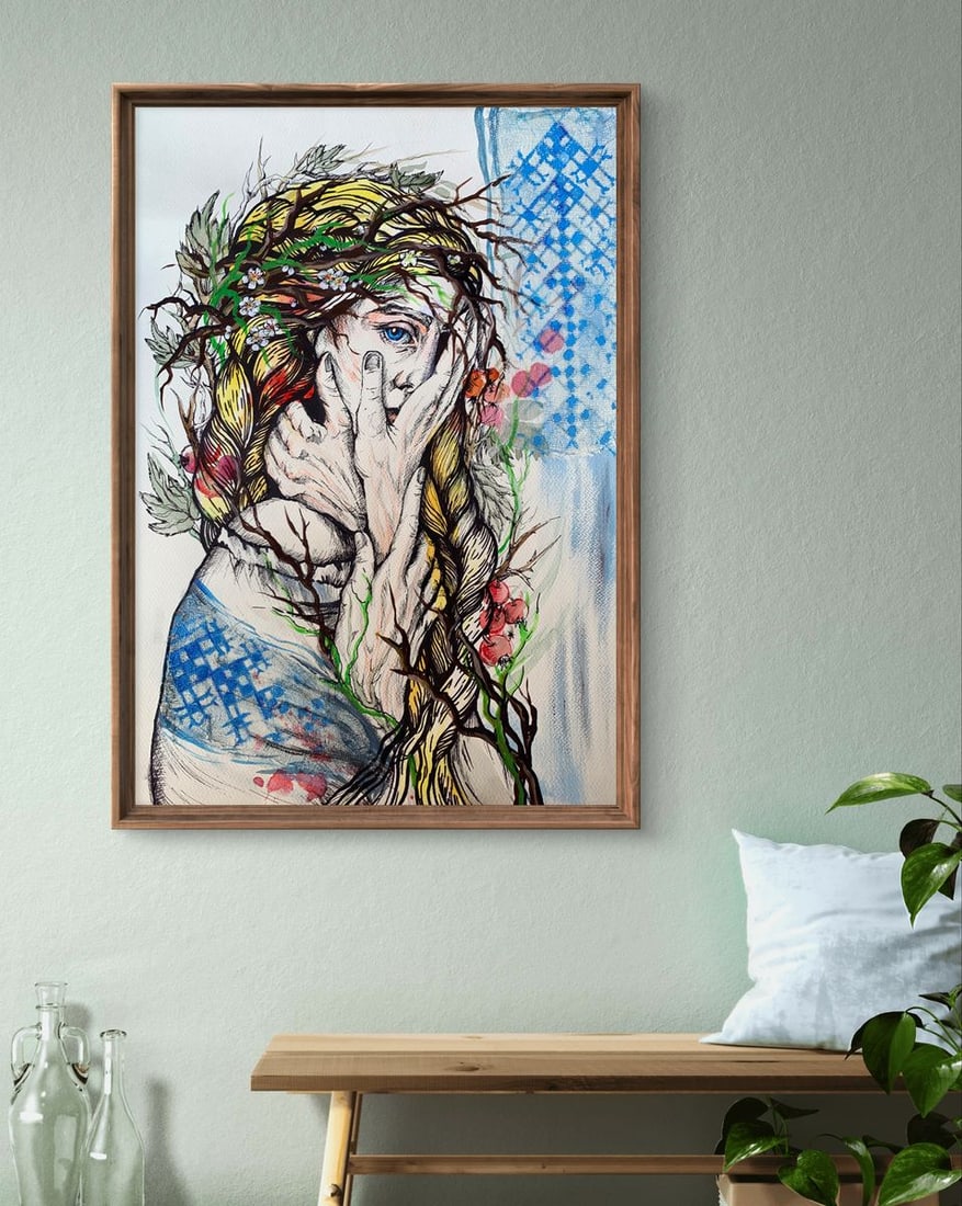 Watercolor painting Suffering Olga Ponomaryva - 2