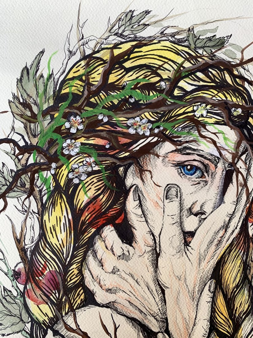 Watercolor painting Suffering Olga Ponomaryva - 4