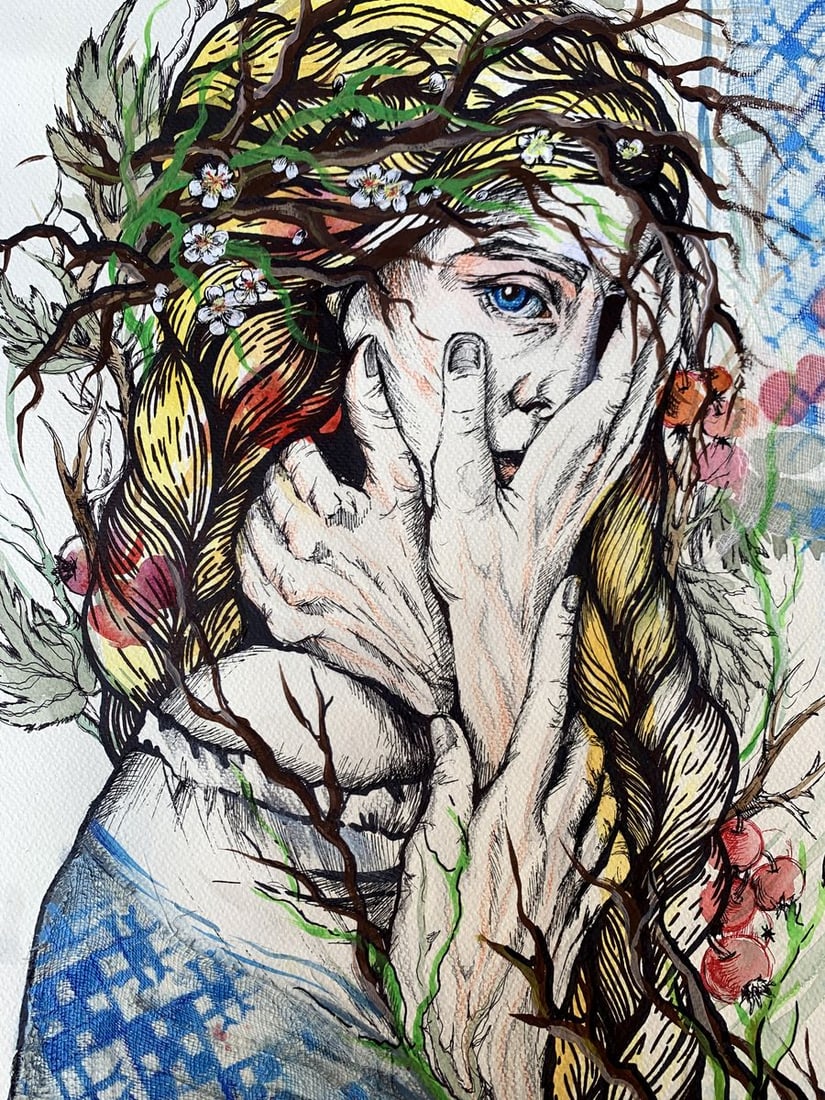 Watercolor painting Suffering Olga Ponomaryva - 6