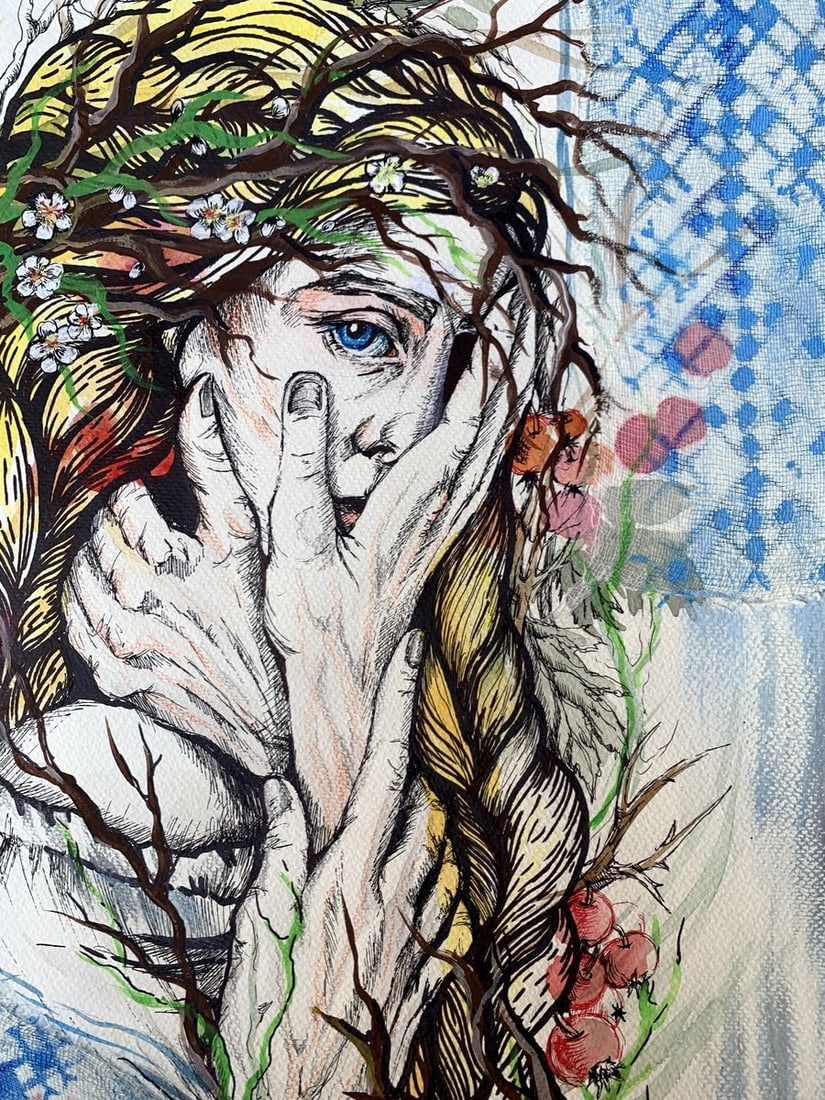 Watercolor painting Suffering Olga Ponomaryva - 7