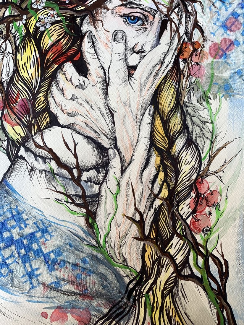 Watercolor painting Suffering Olga Ponomaryva - 9