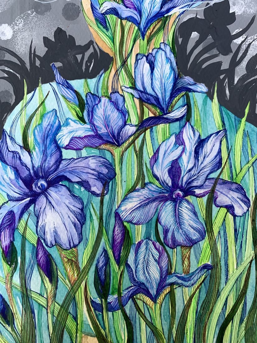 Watercolor painting Meditation Olga Ponomaryva - 9