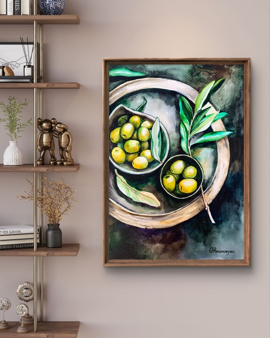 Watercolor painting Olive Olga Ponomaryva - 2