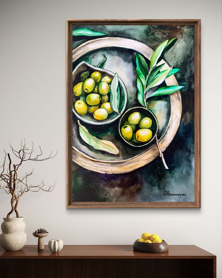 Watercolor painting Olive Olga Ponomaryva - 3
