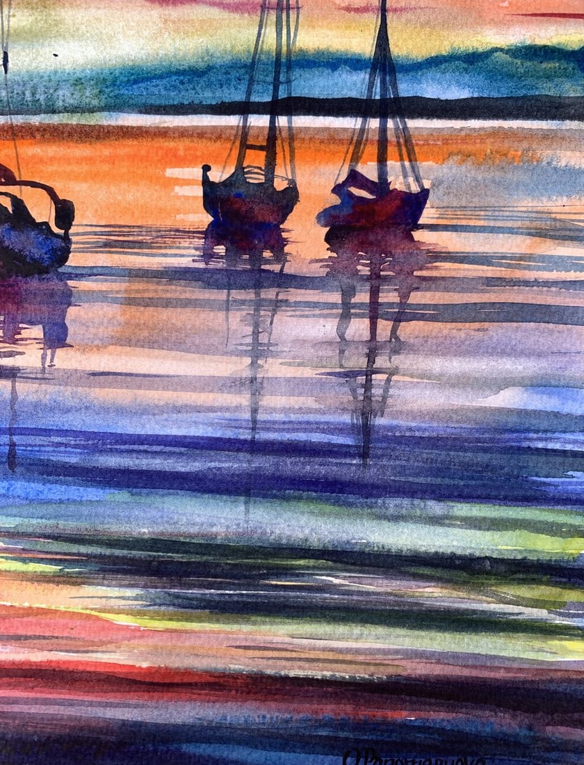 Watercolor painting Silence Olga Ponomaryva - 11