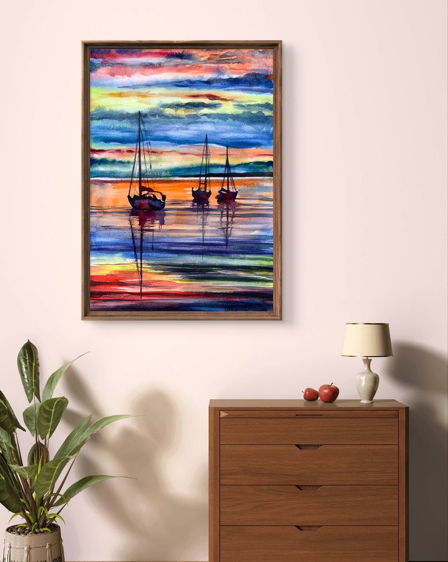 Watercolor painting Silence Olga Ponomaryva - 3