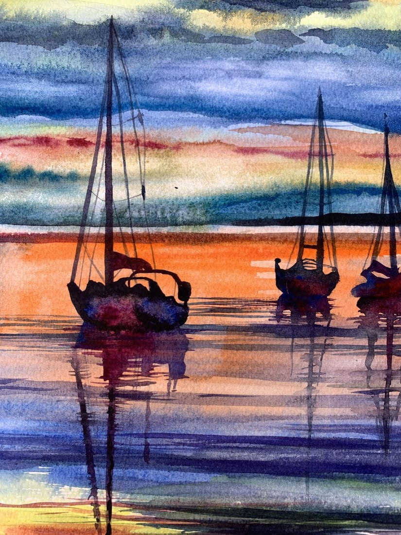 Watercolor painting Silence Olga Ponomaryva - 6