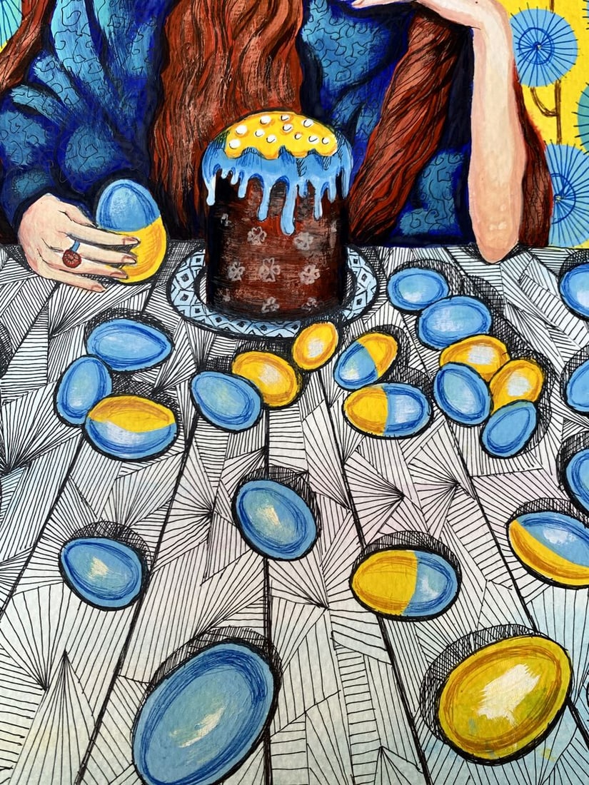 Acrylic painting Waiting for the holiday Olga Ponomaryva - 10