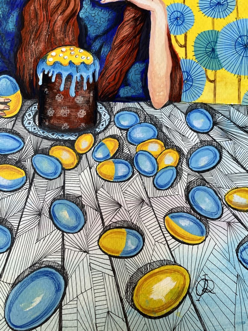 Acrylic painting Waiting for the holiday Olga Ponomaryva - 11