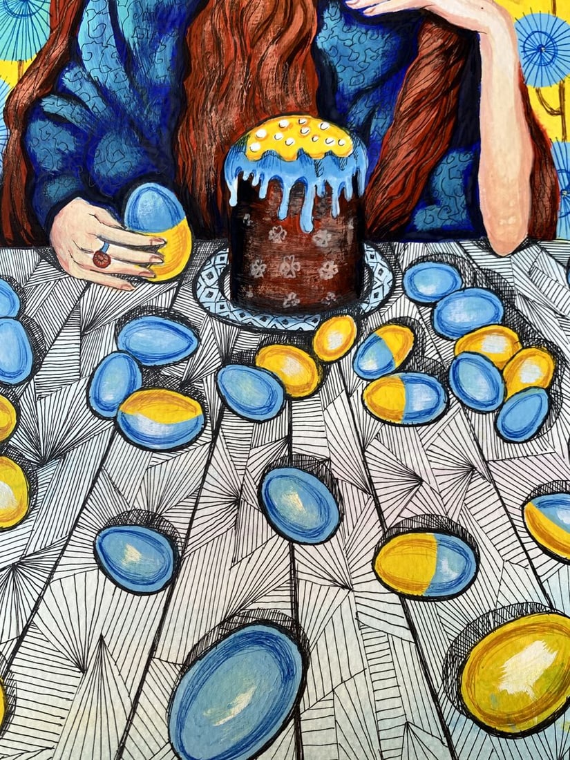 Acrylic painting Waiting for the holiday Olga Ponomaryva - 9