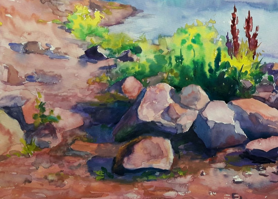 Watercolor painting Bank of the Dnieper Serdyuk Boris Petrovich - 4