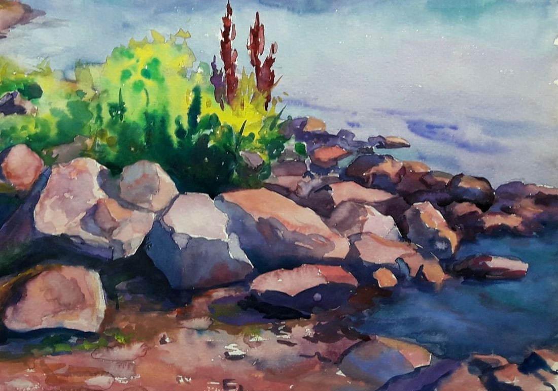 Watercolor painting Bank of the Dnieper Serdyuk Boris Petrovich - 5