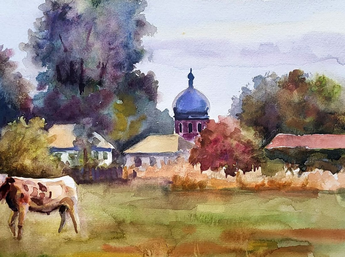 Watercolor painting The bull grazes Serdyuk Boris Petrovich - 3