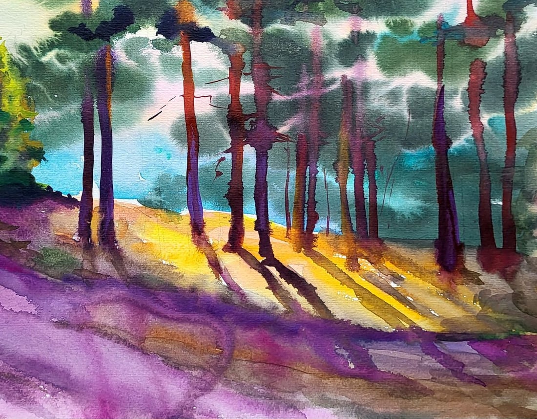 Watercolor painting Forest road Serdyuk Boris Petrovich - 5