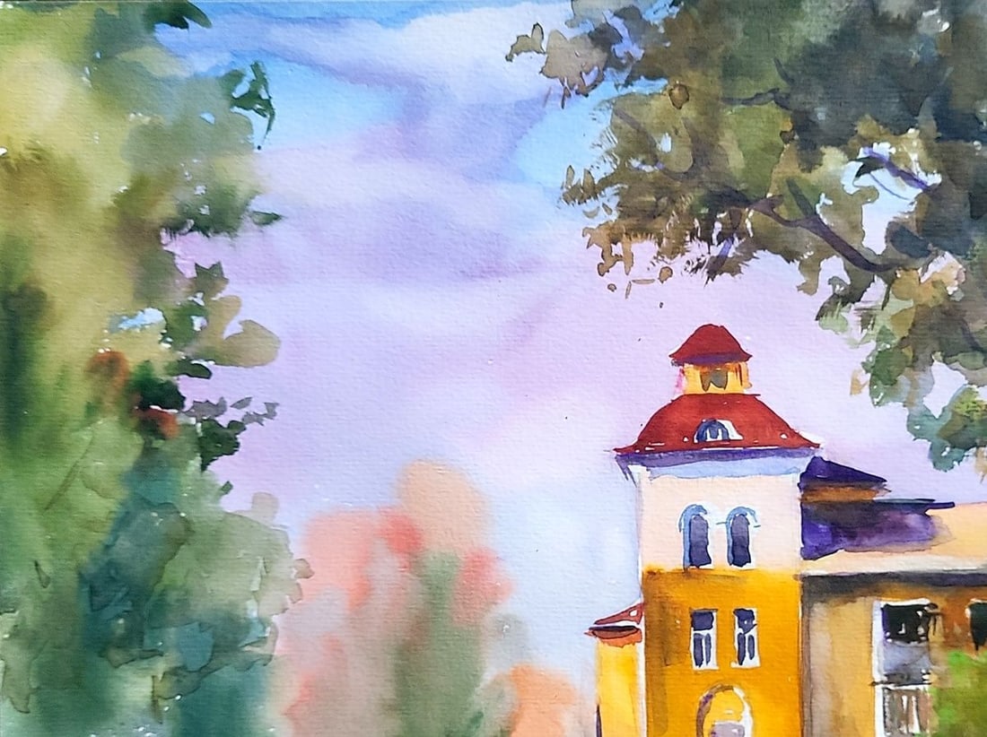 Watercolor painting Urban landscape of the city of Kremenchuk Serdyuk Boris Petrovich - 2