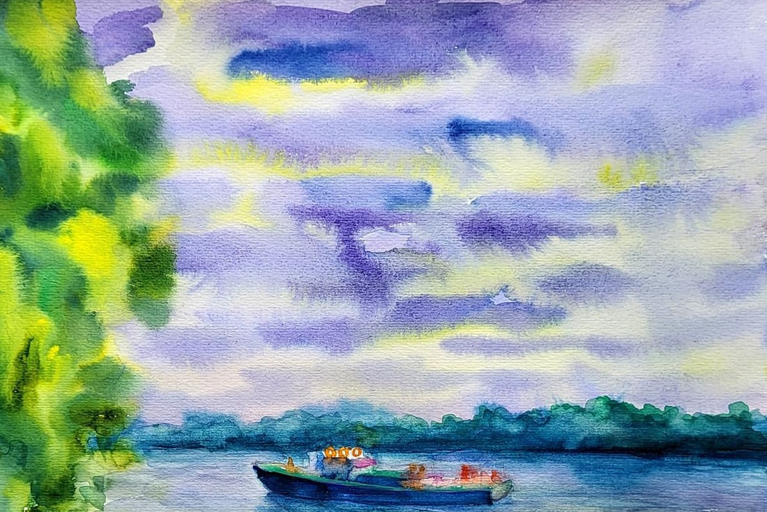 Watercolor painting On the Dnieper Serdyuk Boris Petrovich - 3