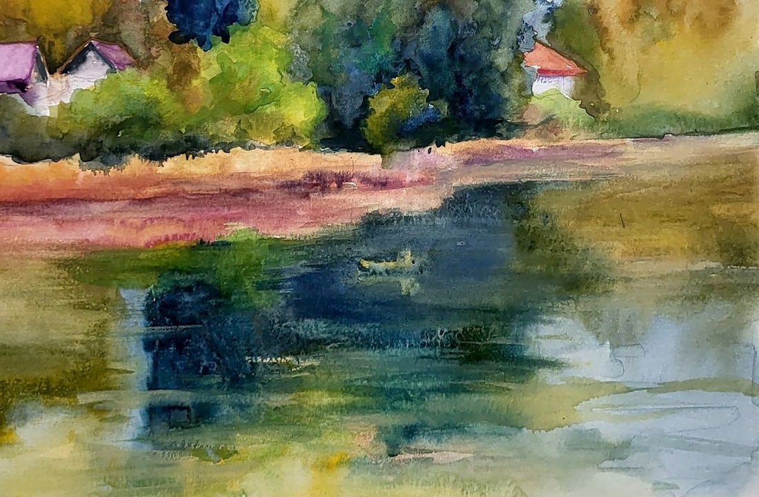 Watercolor painting On the river Serdyuk Boris Petrovich - 5