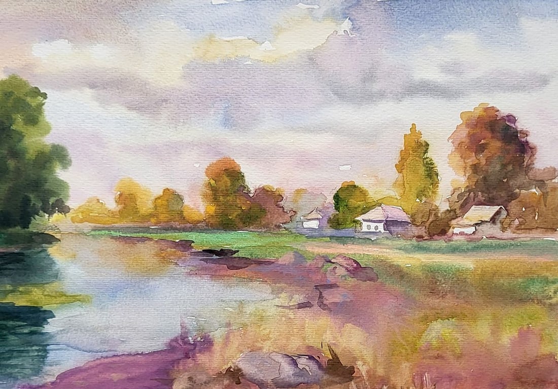 Watercolor painting Surroundings of the village Serdyuk Boris Petrovich - 3