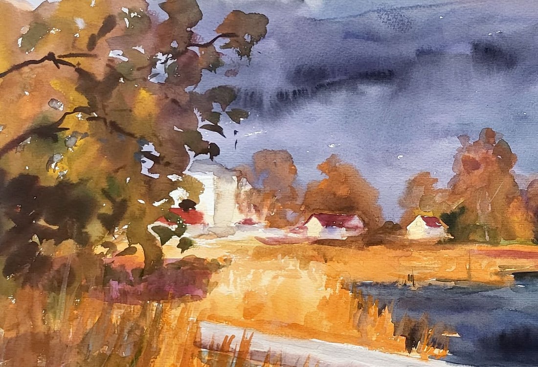 Watercolor painting Autumn Kahamlyk Serdyuk Boris Petrovich - 2