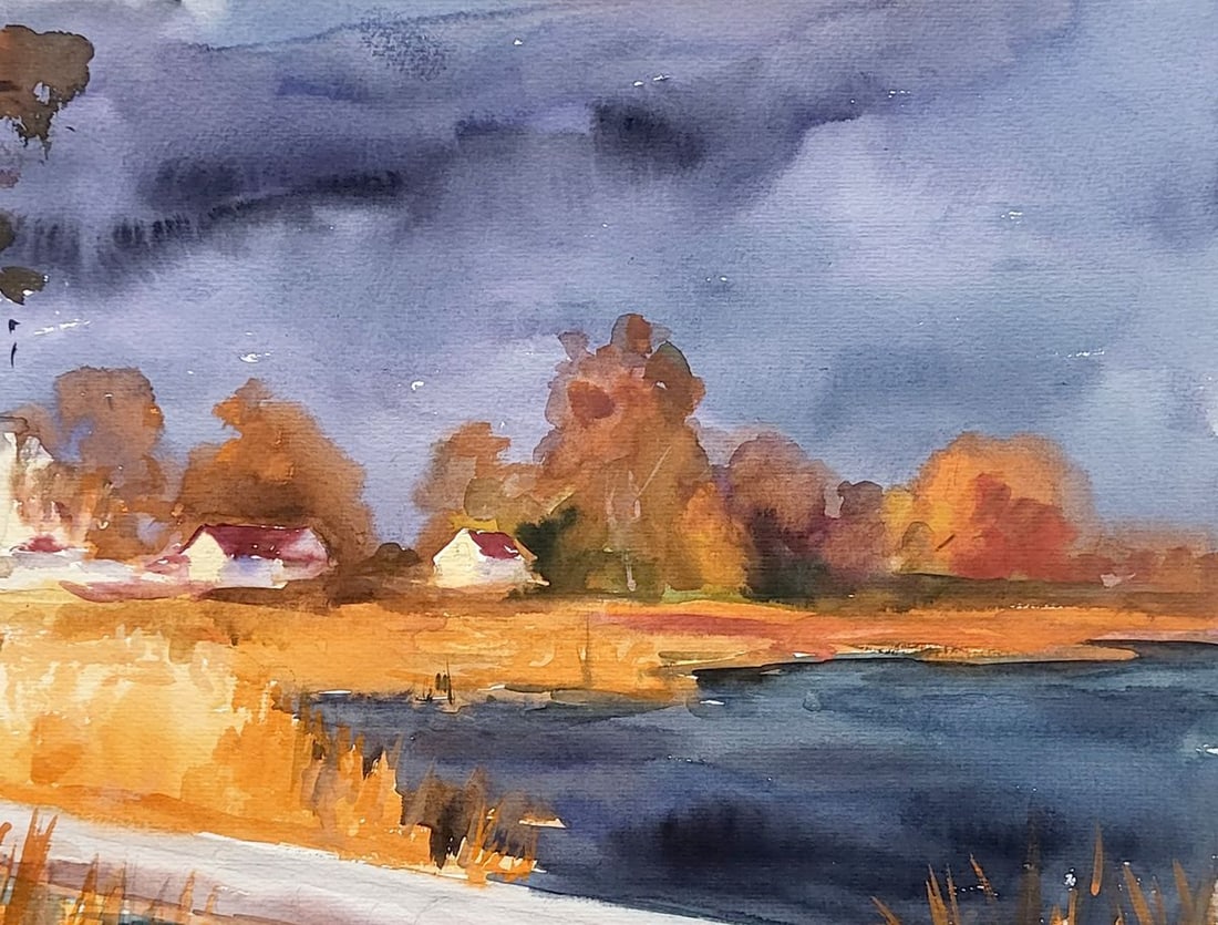 Watercolor painting Autumn Kahamlyk Serdyuk Boris Petrovich - 3
