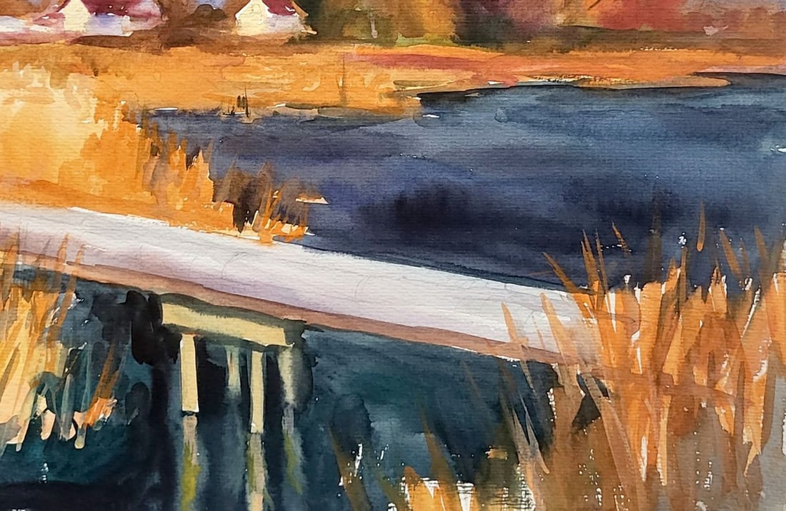 Watercolor painting Autumn Kahamlyk Serdyuk Boris Petrovich - 5