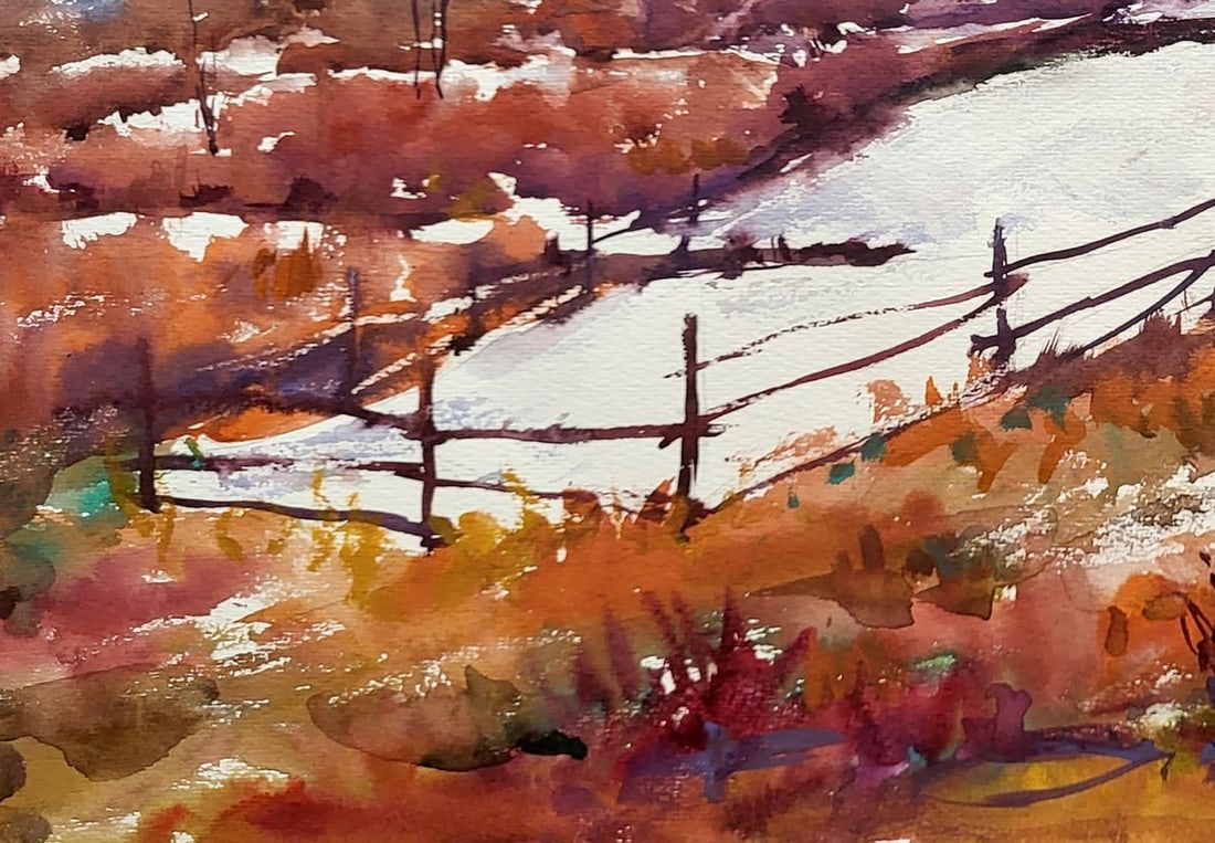 Watercolor painting The first snowball Serdyuk Boris Petrovich - 4