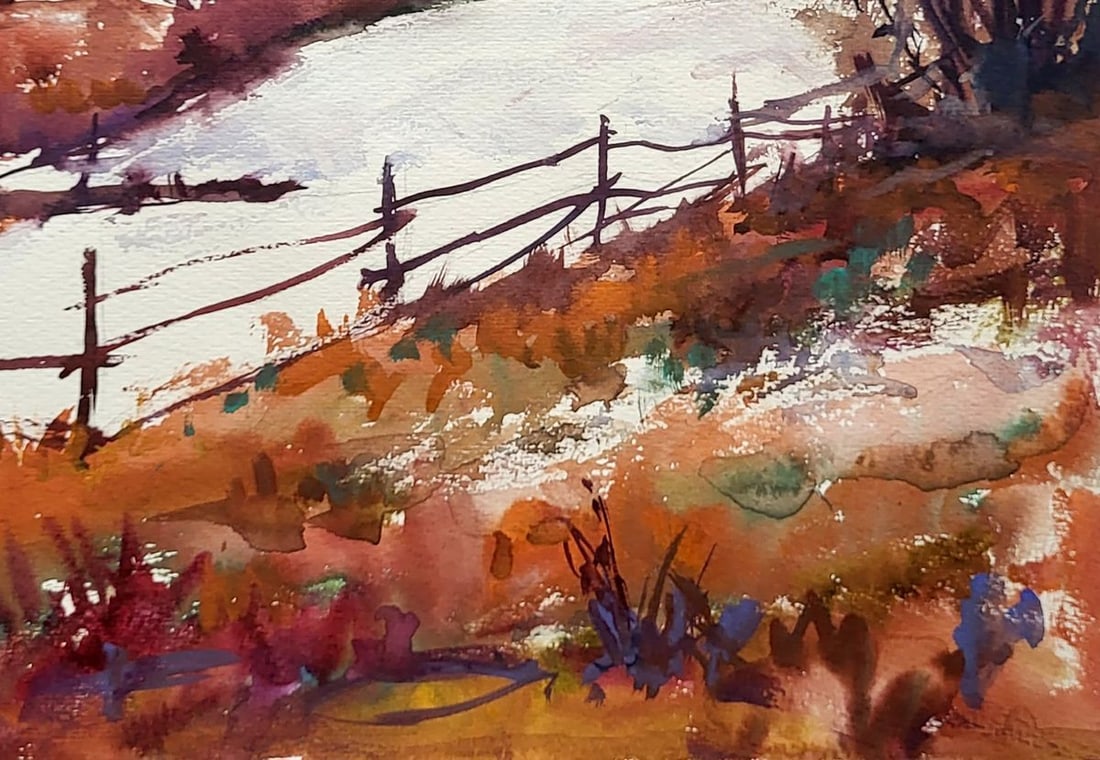 Watercolor painting The first snowball Serdyuk Boris Petrovich - 5