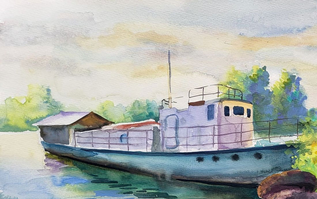 Watercolor painting Lifeboat Serdyuk Boris Petrovich - 2