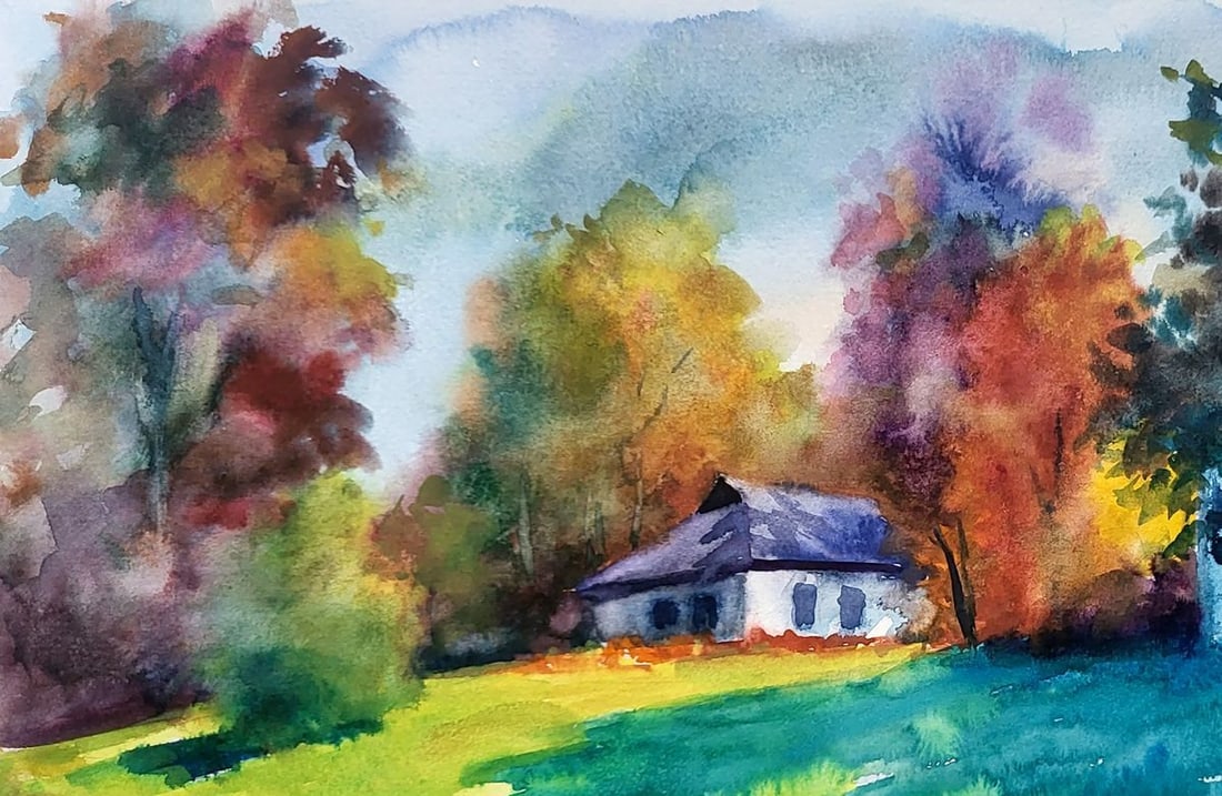 Watercolor painting Sunny autumn Serdyuk Boris Petrovich - 2