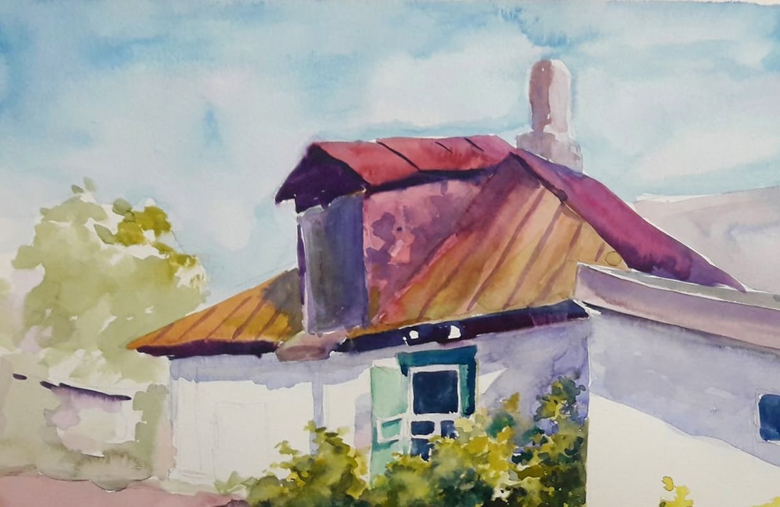 Watercolor painting An old house Serdyuk Boris Petrovich - 2