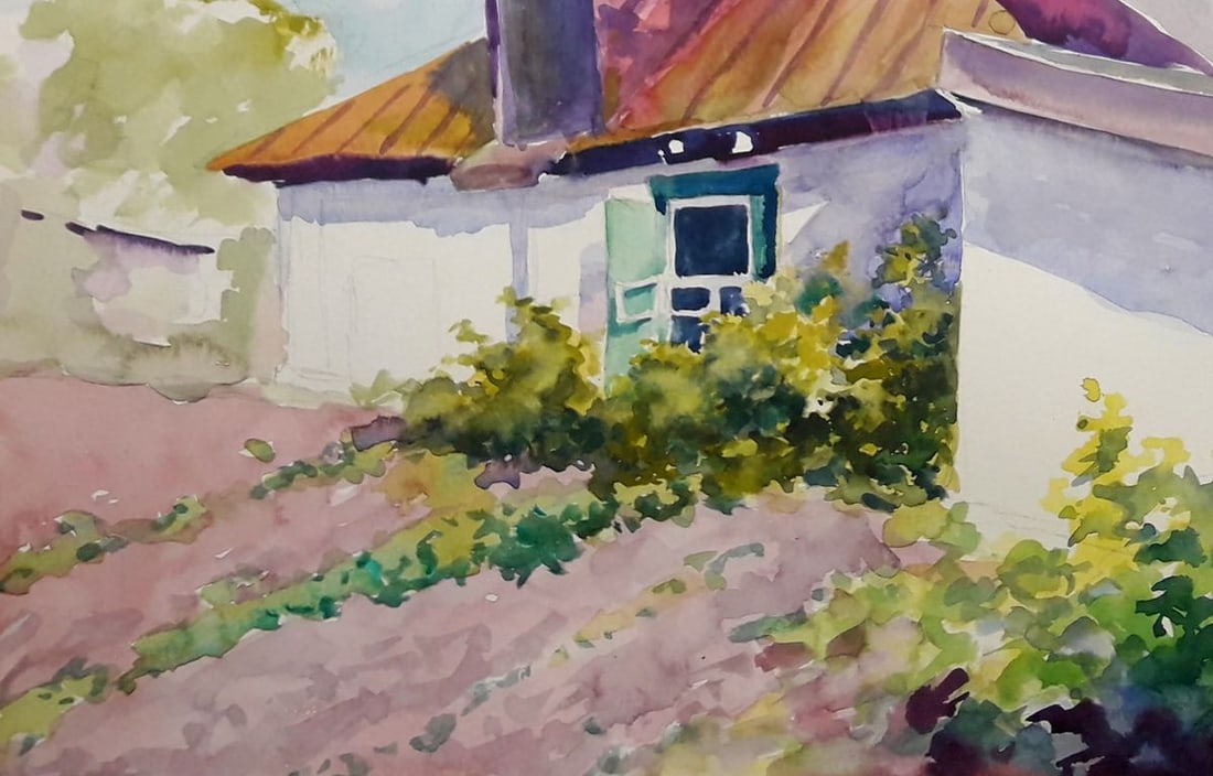 Watercolor painting An old house Serdyuk Boris Petrovich - 4
