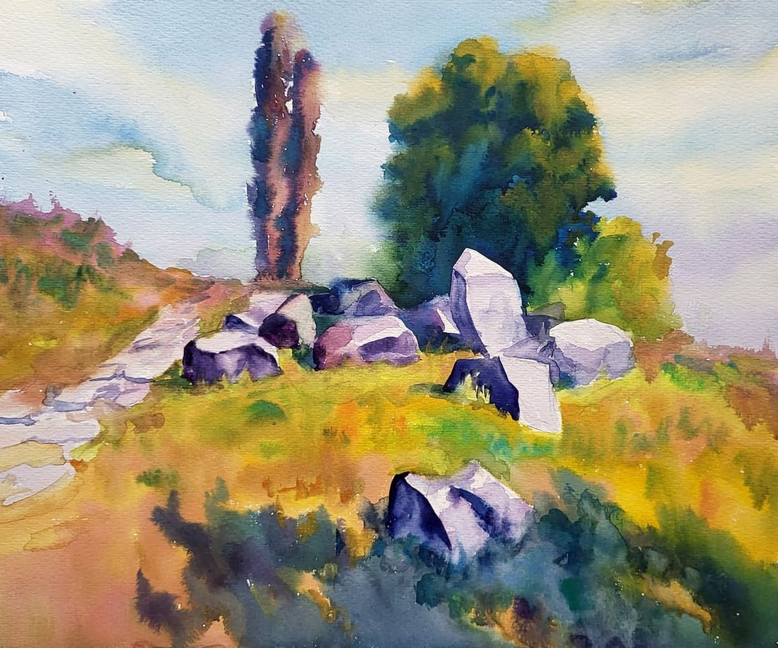 Watercolor painting The slopes of the Dnieper Serdyuk Boris Petrovich (1 of 5)