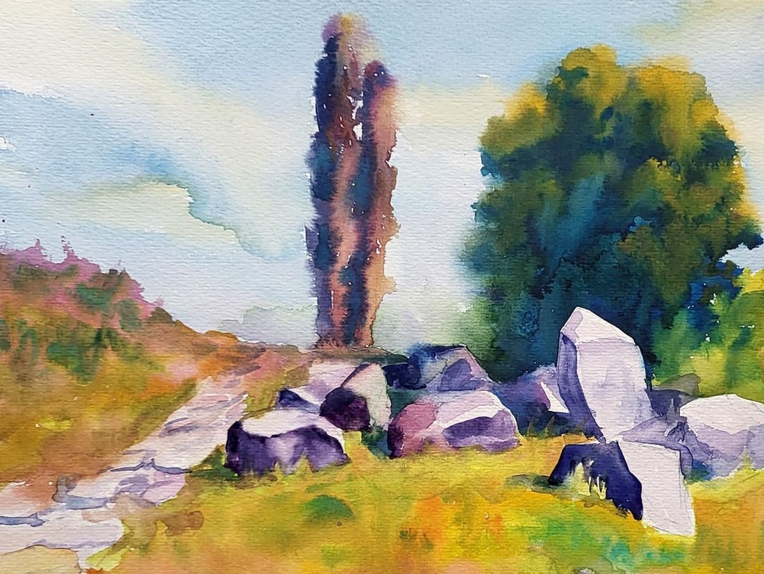 Watercolor painting The slopes of the Dnieper Serdyuk Boris Petrovich - 2