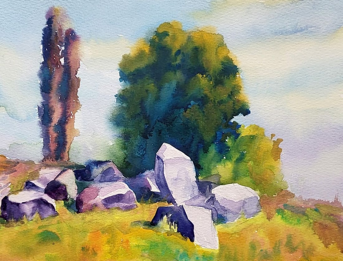 Watercolor painting The slopes of the Dnieper Serdyuk Boris Petrovich - 3