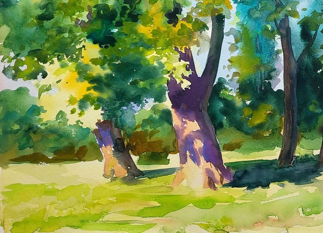 Watercolor painting Poplars Serdyuk Boris Petrovich - 4
