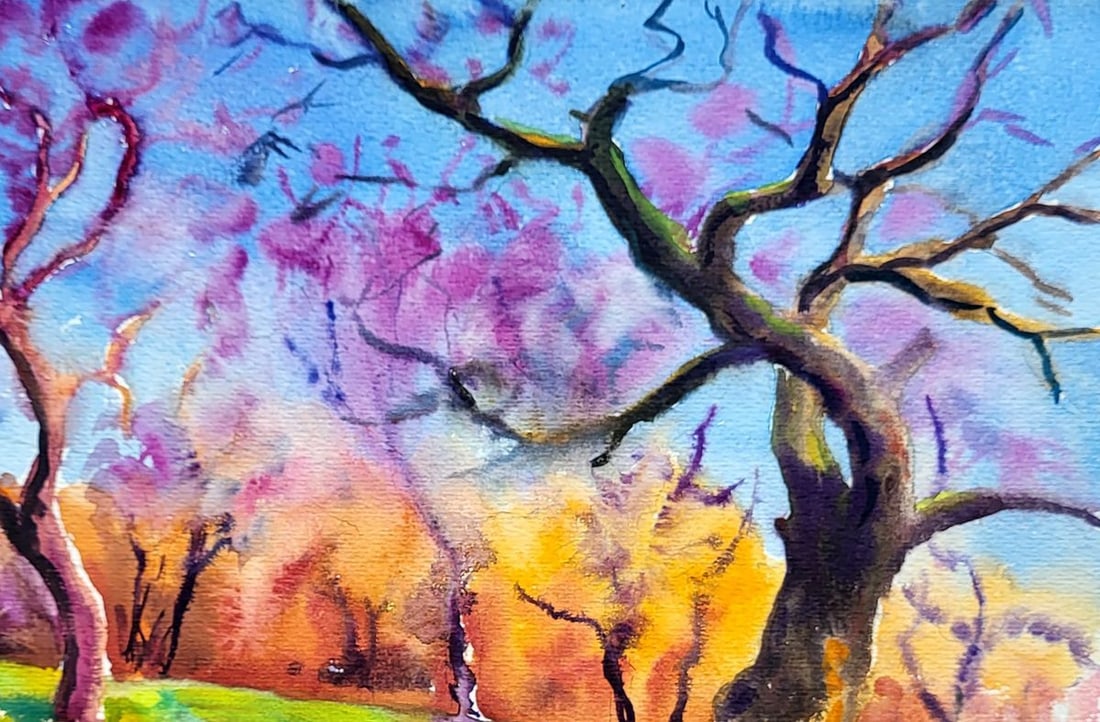 Watercolor painting Apple orchard Serdyuk Boris Petrovich - 3