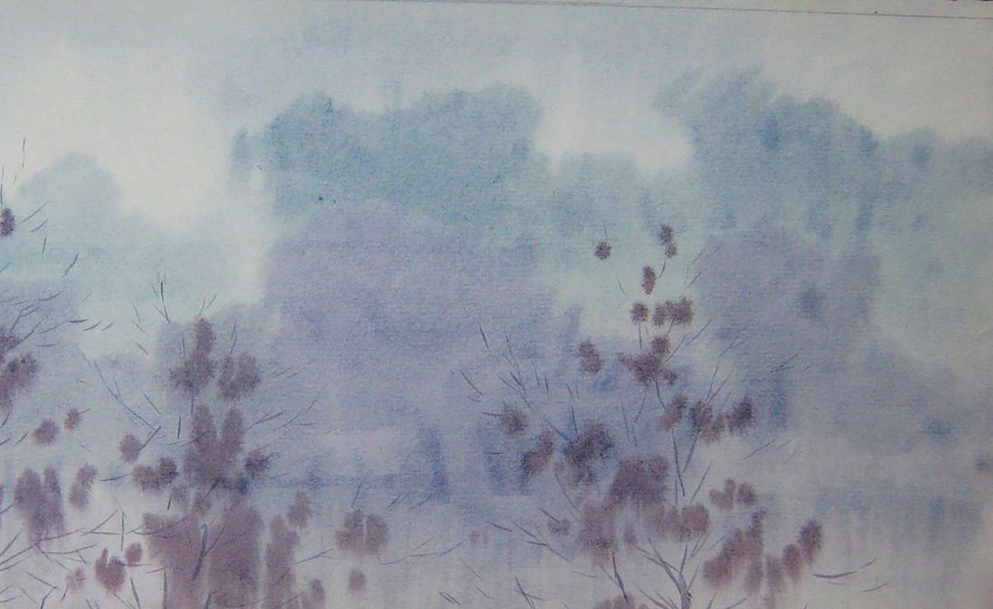Watercolor painting Rainy morning Kalebets Valery - 3