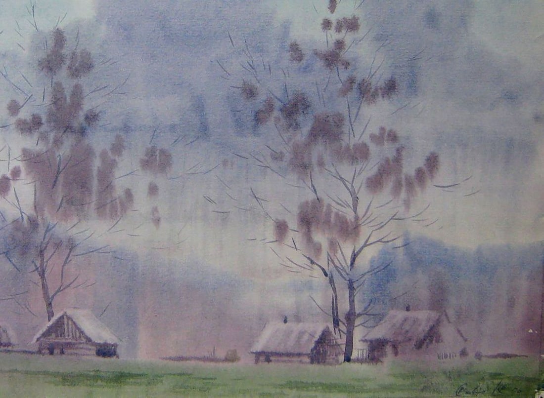 Watercolor painting Rainy morning Kalebets Valery - 5