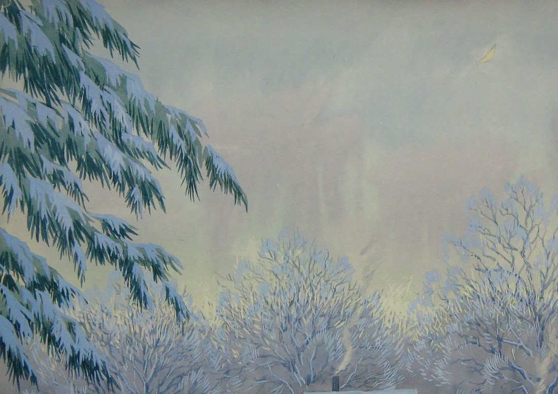 Watercolor painting Evening lights Kalebets Valery - 2